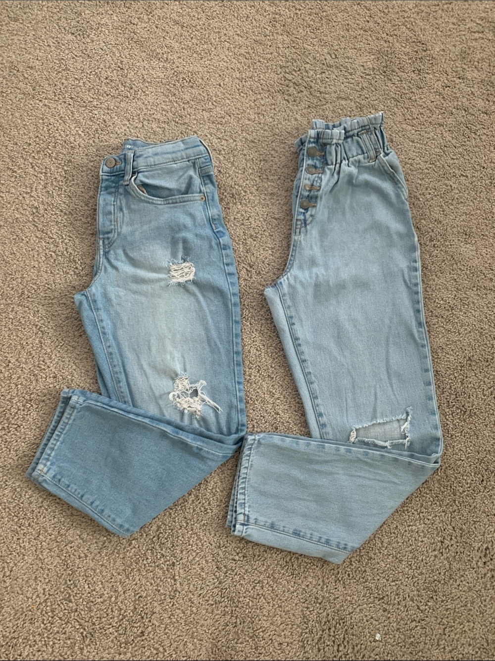 Forever 21 & Old Navy Light Blue Distressed Kids Jeans